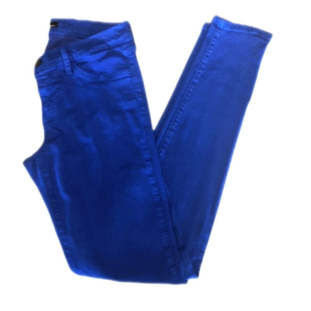 Flying Monkey vintage bright blue leggings/jeggings, Made in USA, (juniors) 9